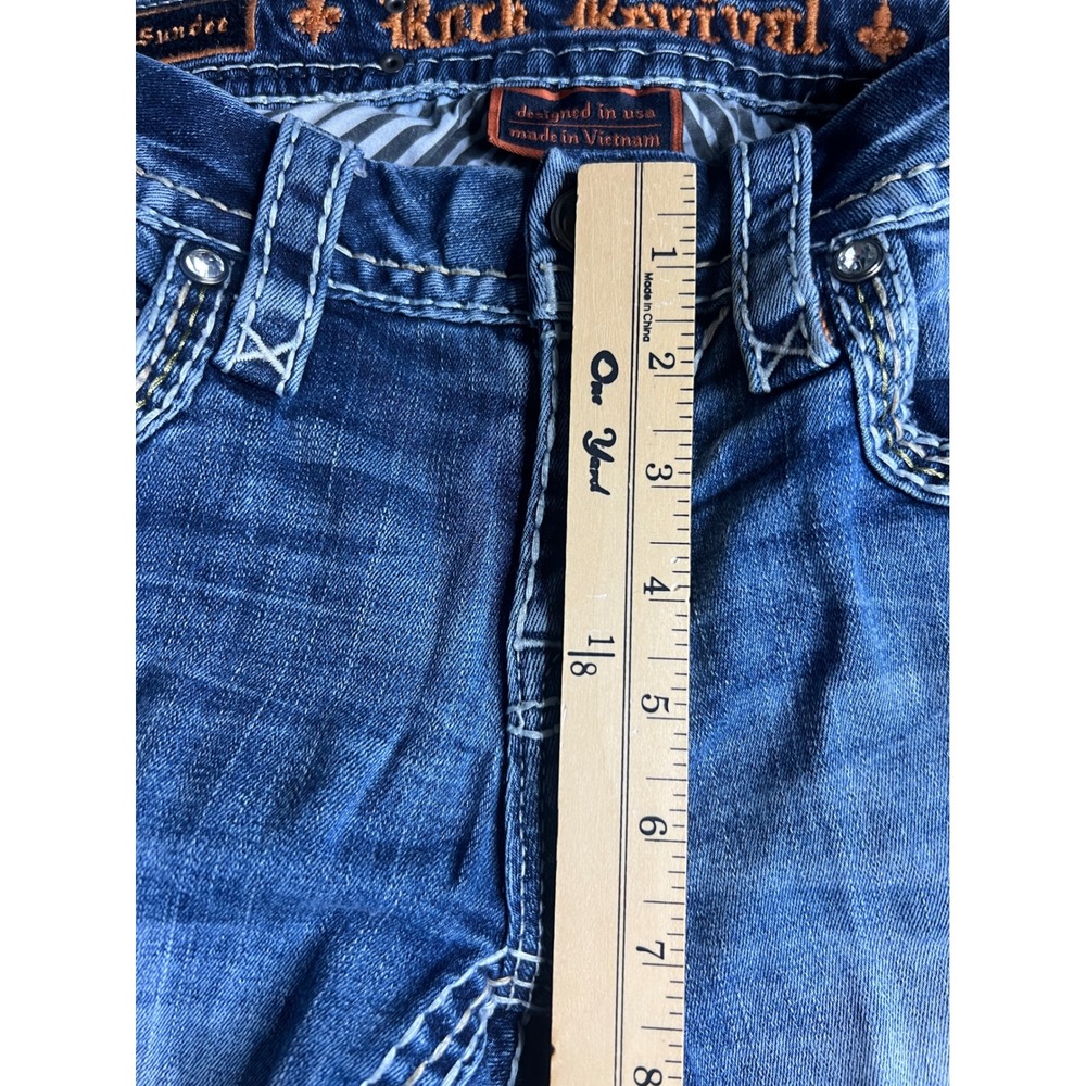 Rock Revival Sundee Mid Rise Bootcut Jeans Blue Embroidered Flap Pocket Size 25 - Picture 16 of 16